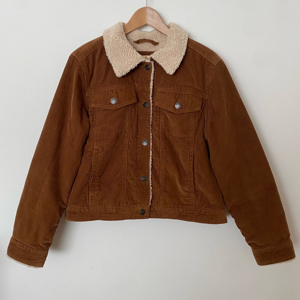 EUC Marine Layer Cord Sherpa Jacket in Monks Robe Brown - Size XL